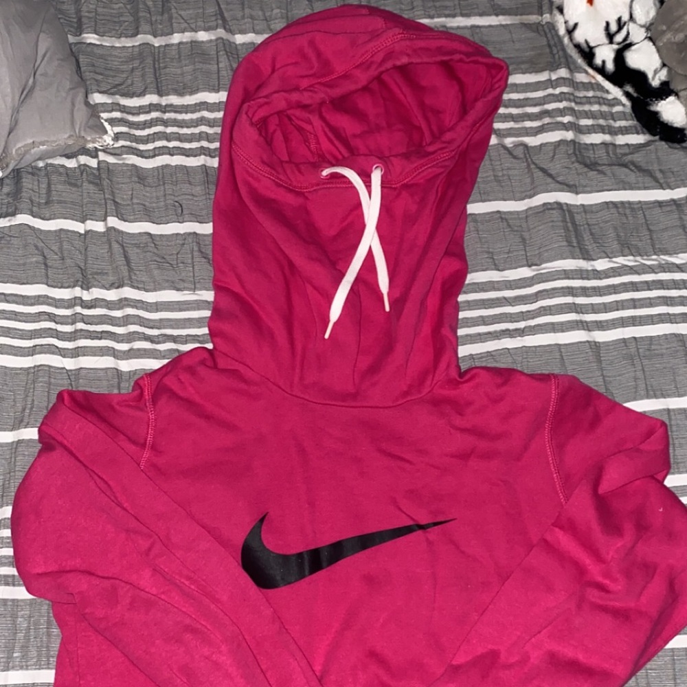 Pink nike turtle neck hoodie